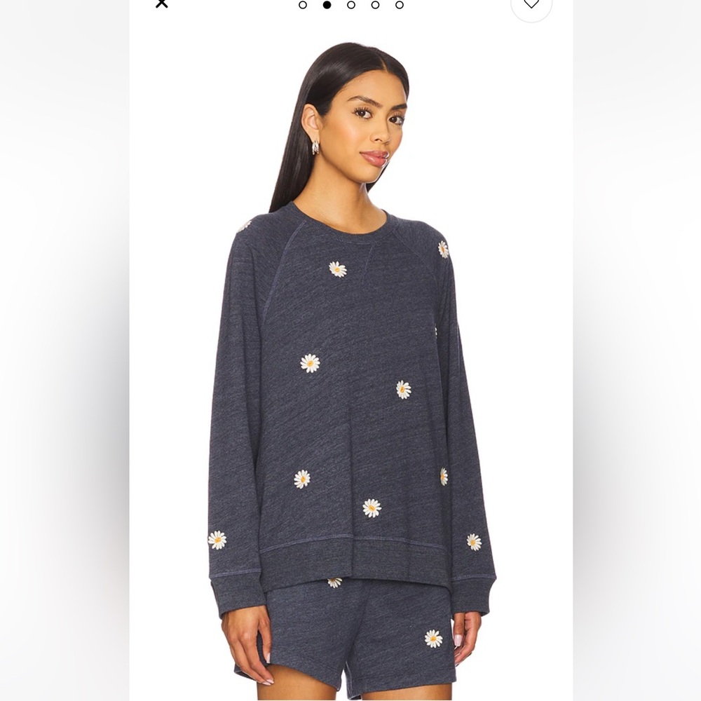 THE GREAT Slouch Sweatshirt in Heathered Vintage Blue oversized 0/xs sold out